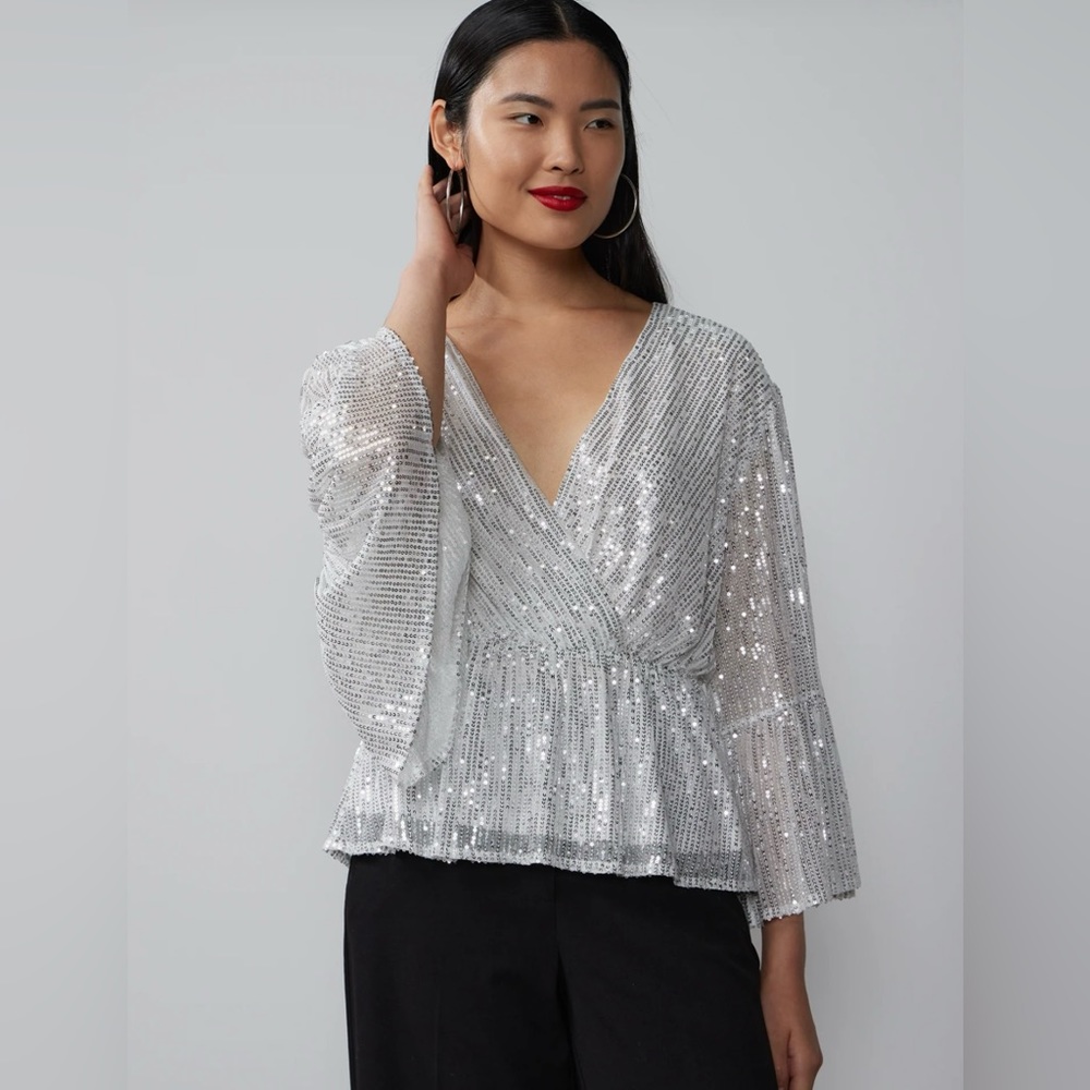 NY&CO. SEQUIN KIMONO BLOUSE